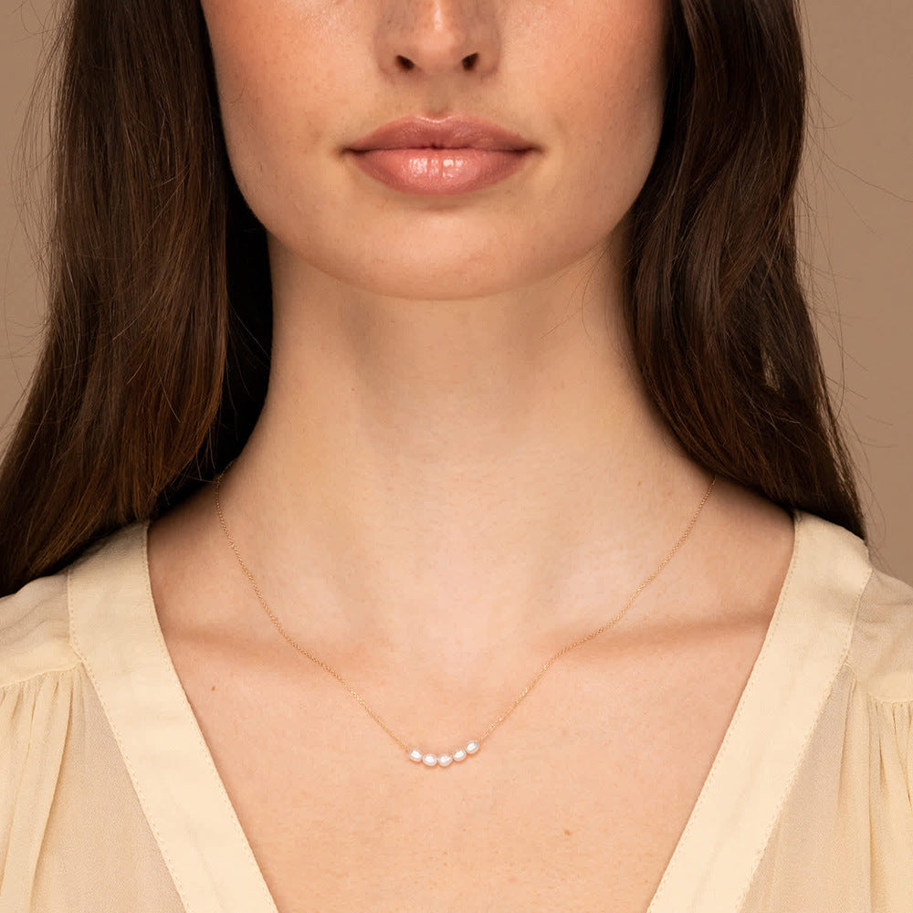 Elle Elegant Gold Pearl kaklo papuošalas