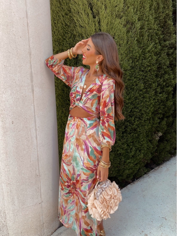 Carina | Midi Dress with Abstract Pattern