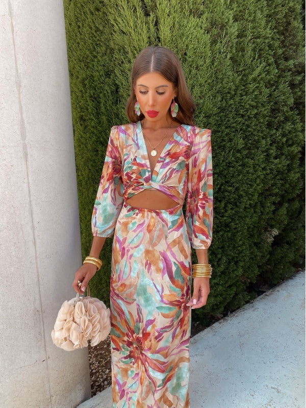 Carina | Midi Dress with Abstract Pattern