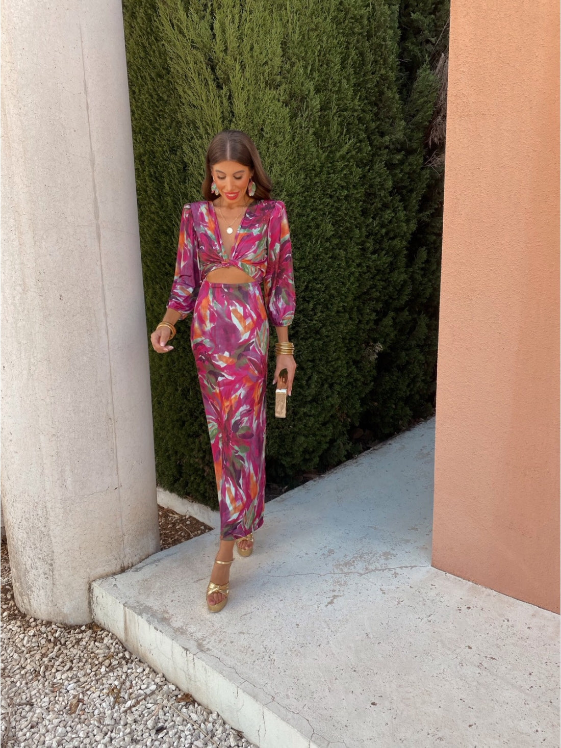 Carina | Midi Dress with Abstract Pattern